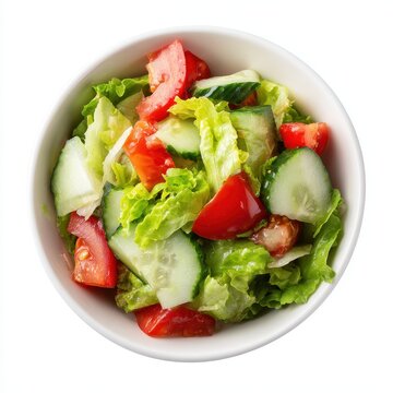 A white bowl filled with a salad of cus, tomatoes, cus, and cus