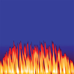 Realistic fire flames burning on BLUE background