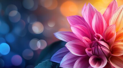 Vibrant Dahlia Close-Up on Bokeh Background
