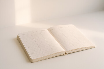 Fototapeta premium Open Notebook on White Background