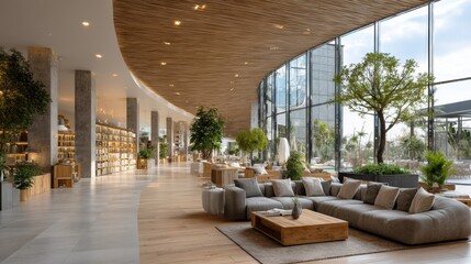 Fototapeta premium Transforming Urban Living Spaces: Innovative Designs for a Sustainable Future with Smart Home Technologies