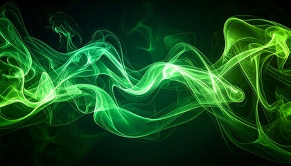 Abstract swirling green smoke