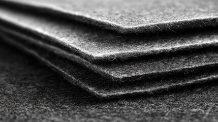 Stacked dark gray felt squares
