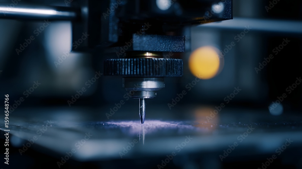 Poster a 3d printer creating a prototype part in a maker lab long title a close up view of a 3d printer noz