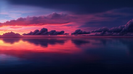 Serene Sunset Reflection Over Calm Ocean