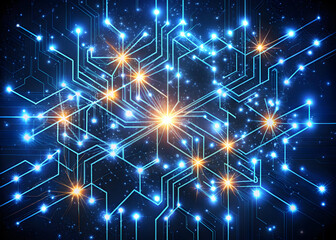 Obraz premium Constellation shaped like a communication circuit