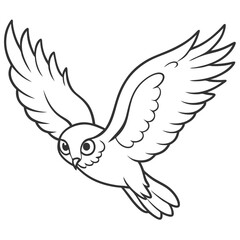 Fototapeta premium flying owl bird on white 