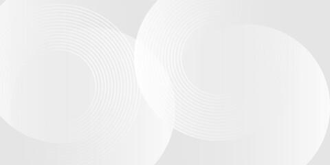 Abstract white glowing geometric lines on gray background. Modern shiny blue circle lines pattern. Futuristic technology concept.