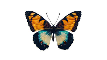 Colorful butterfly with open wings isolated on white background
