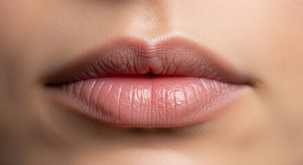 Fototapeta premium Close-up beauty shot of a woman's glamorous red lips and sensual smile