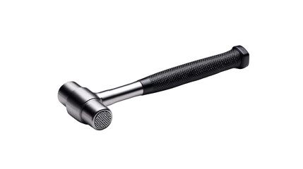 Metal Hammer With Knurled Handle Lies On Transparent Background