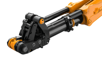 Excavator Arm Hydraulic Cylinders Structure With Transparent Background