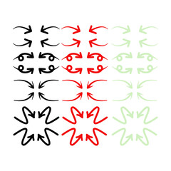 Arrow icon set isolated on clean background