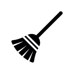 Broom Vector Icon | Sweeping Tool Home Cleaning | Flat Illustration Design