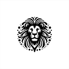 Obraz premium Majestic Lion Head Emblem with Stylized Mane.
