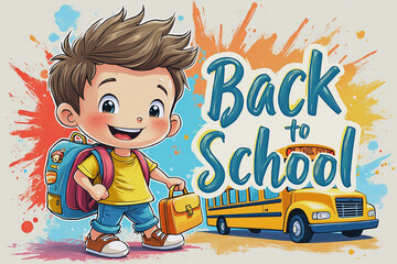 Excited Students Entering School Building on the First Day of Class