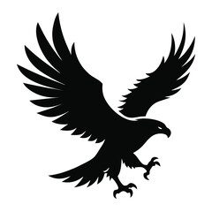 Flying Eagle Landing black Vector