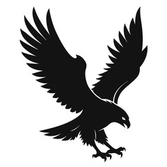 Flying Eagle Landing black Vector