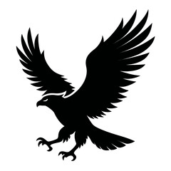 Flying Eagle Landing black Vector