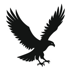 Flying Eagle Landing black Vector