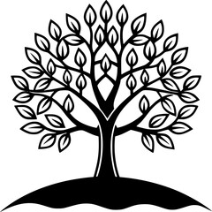 Obraz premium Black and White Tree Illustration