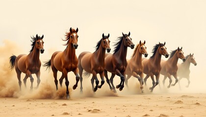 Obraz premium A dynamic composition captures the raw power and grace of wild equines