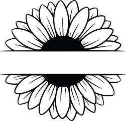 Fototapeta premium Sunflower SVG, Floral, Monogram Svg