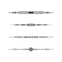 Set Black Simple Line Collection Doodle Border Elements Vector Design Style Sketch Isolated Illustration For Banner