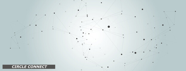 Abstract background with line and atom. Science connection vector. Technical network design