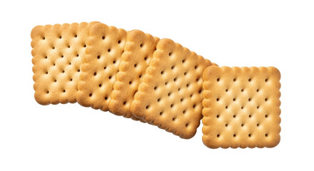 Isolated Stack of Square Crackers, Crispy Snack