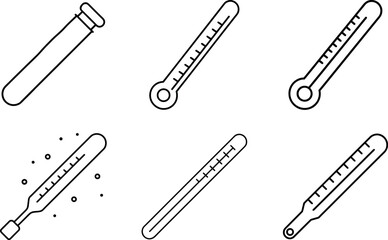 Pen and Stationery Tools Outline Icons