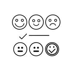Customer Satisfaction Survey Icons – Minimalist Emotion Feedback Vector Set