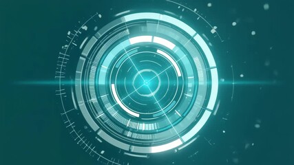 High-Tech Animated HUD Target Circle Interface with Futuristic Tracking System - Powered by Adobe