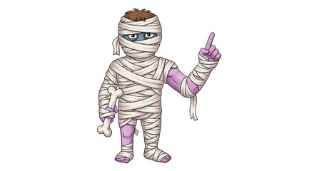 Isolated Mummy Cartoon Character