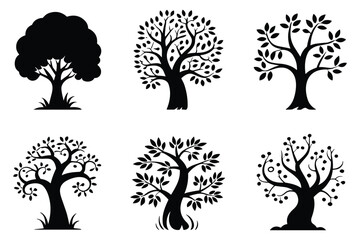 Tree Graphic Elements Bundle in Black
