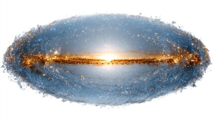 Blue and Orange Spiral Galaxy in Outer Space