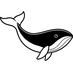Obraz premium Whale fish vector illustration perfect for posters, icon, t-shirts, cards, wall art prints and ai design.