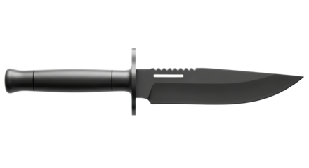 Isolated Black Combat Knife