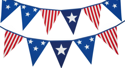 Isolated American Flag Bunting