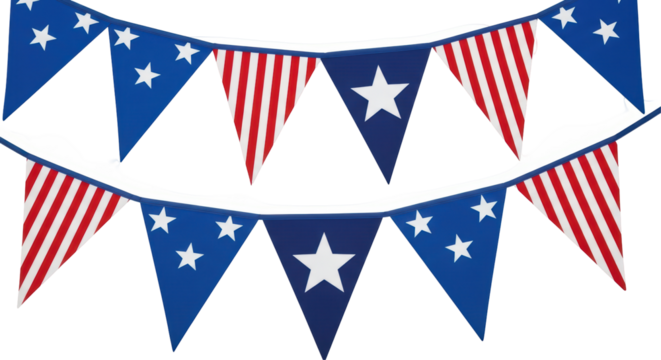Isolated American Flag Bunting