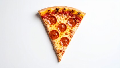 Delicious slice of pepperoni pizza.