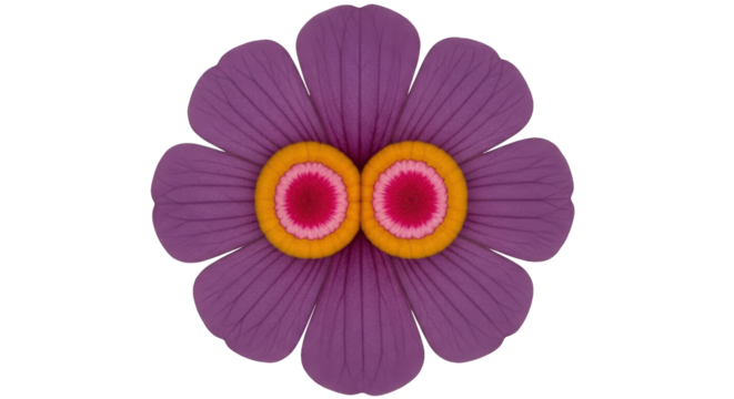 Isolated Purple Flower with Eyes