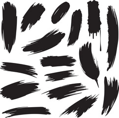 black brush strock set 