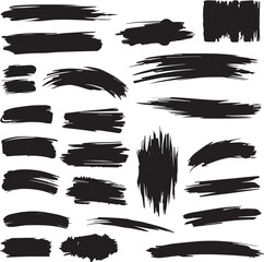 black brush strock set 