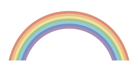 パステルのシンプルな虹のイラスト