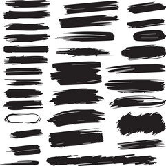 black brush strock set 