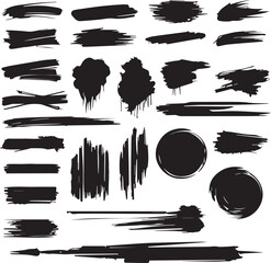 black brush strock set 
