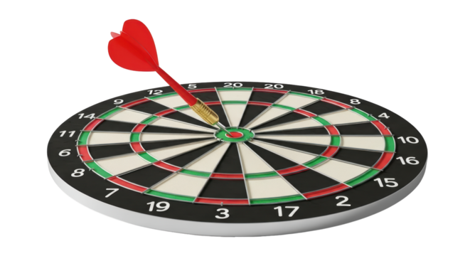 Isolated Dart Hitting Dartboard