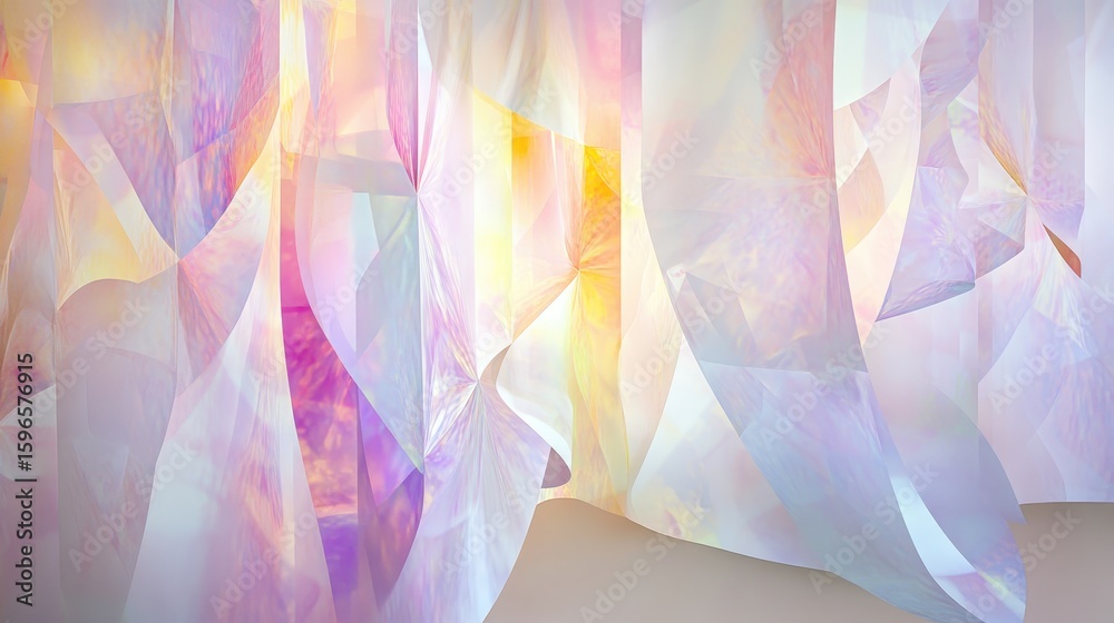 Canvas Prints abstract colorful waves of light and reflection in soft tones