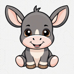 cute baby donkey illustration